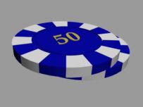 3D Pokerchip blau